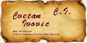 Cvetan Ivović vizit kartica
